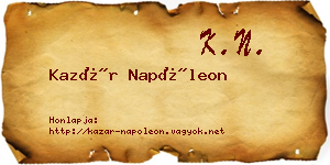 Kazár Napóleon névjegykártya